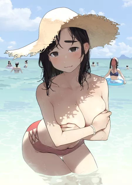 Topless at the beach [Ganbare, Douki-chan] by VietCock