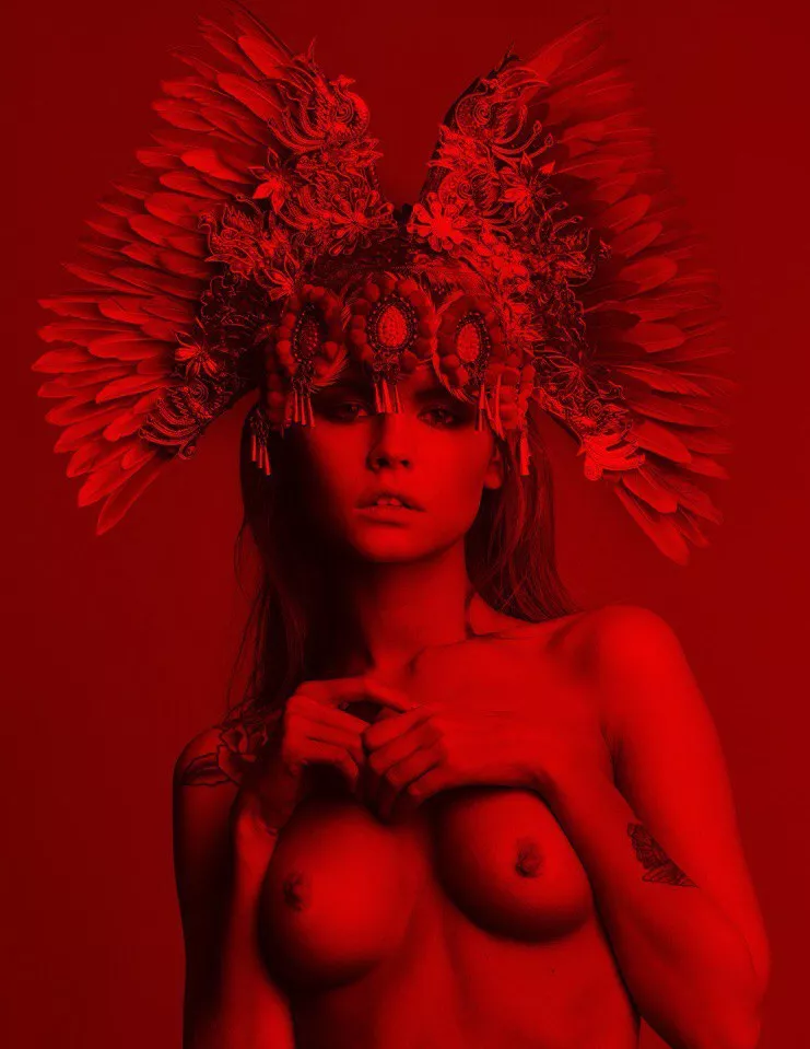 Topless in red posted by [deleted]