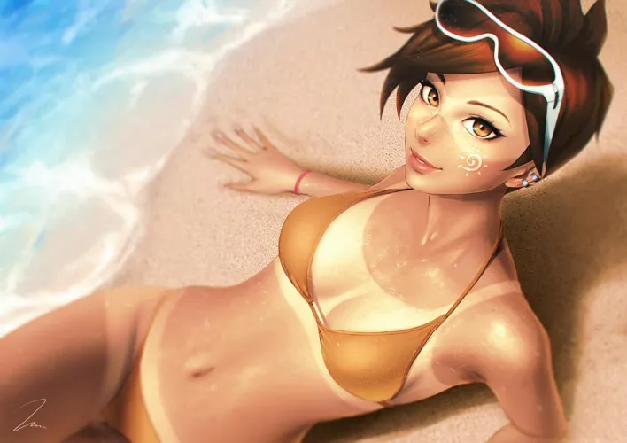 Tracer on the beach (umigraphics) by INSUBORDINATION-BRUH