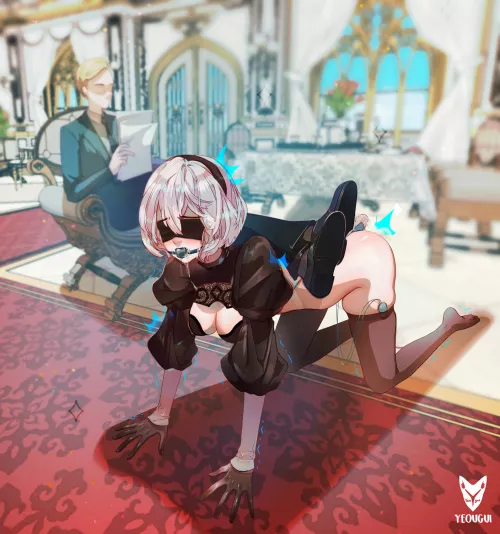 Training her 2B an ottoman. (yeougui) [NieR:Automata] by Flappabill