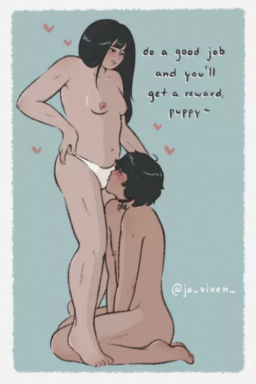 training her puppy 🐶 by jo_vixen_