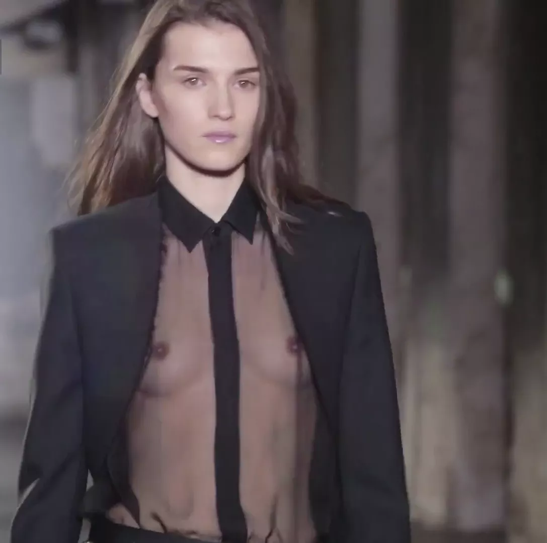 Transparent shirt on runway posted by emilyguy