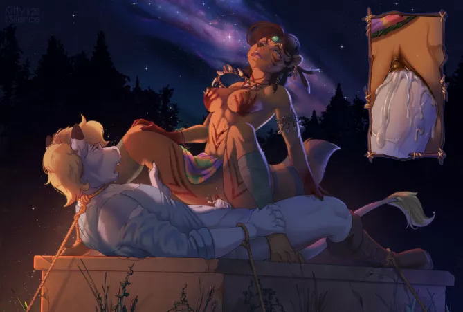 Tribute under the full moon 2 [MF] (Kittysilence) by OwO_Bot