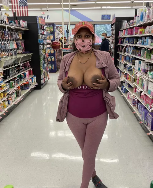 Trini wife sharing her huge tits with shoppers! by ganda2021