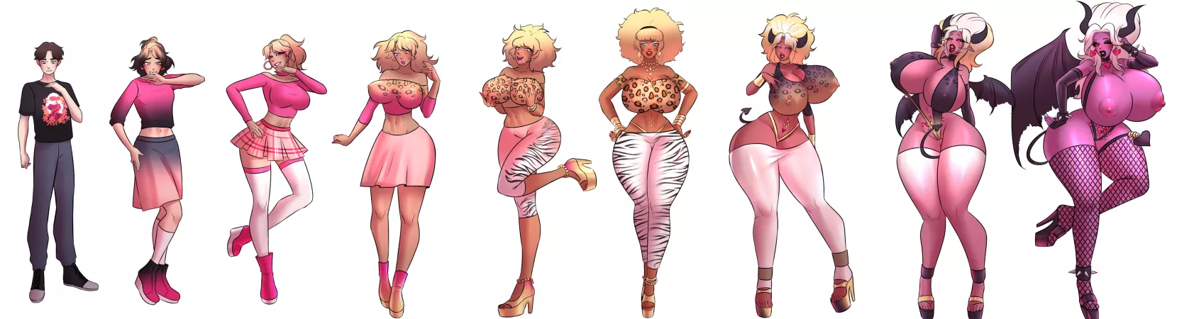 Triple fun! (Bimbo to Milf to Succubus) by KeyGii by BimboParadise