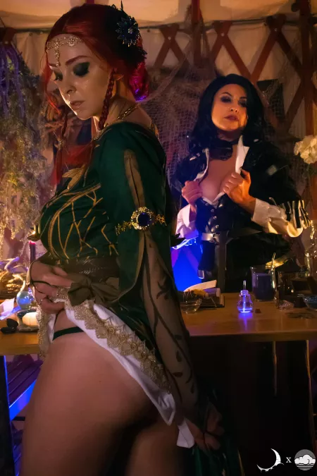 Triss and Yennefer by CloudedCalypso and LunaRaeCosplay [self] by Lunaraensfw