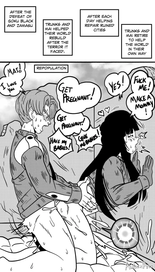 Trunks & Mai doing their part to help repopulate the world [AceLewdArts] by notmypornacct84