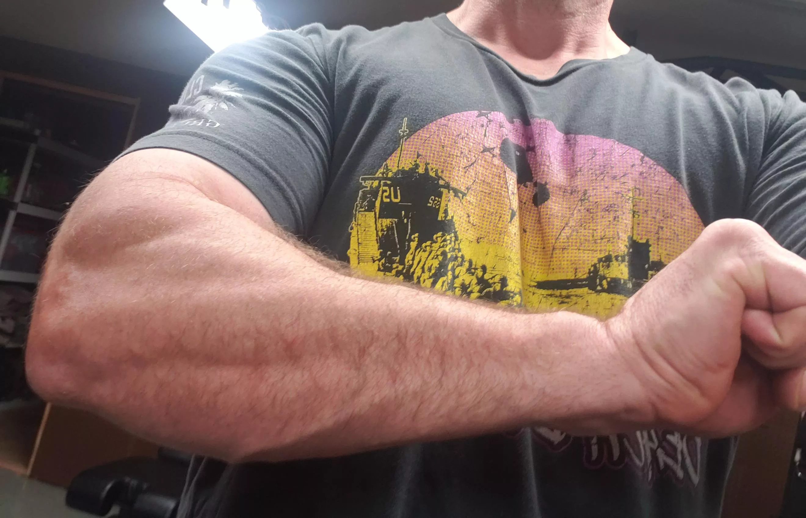 Trying for a well balanced arm. Anyone can have big bi/tri but forearm meat is much harder to build. Popeye ;) posted by Youwillbeback2