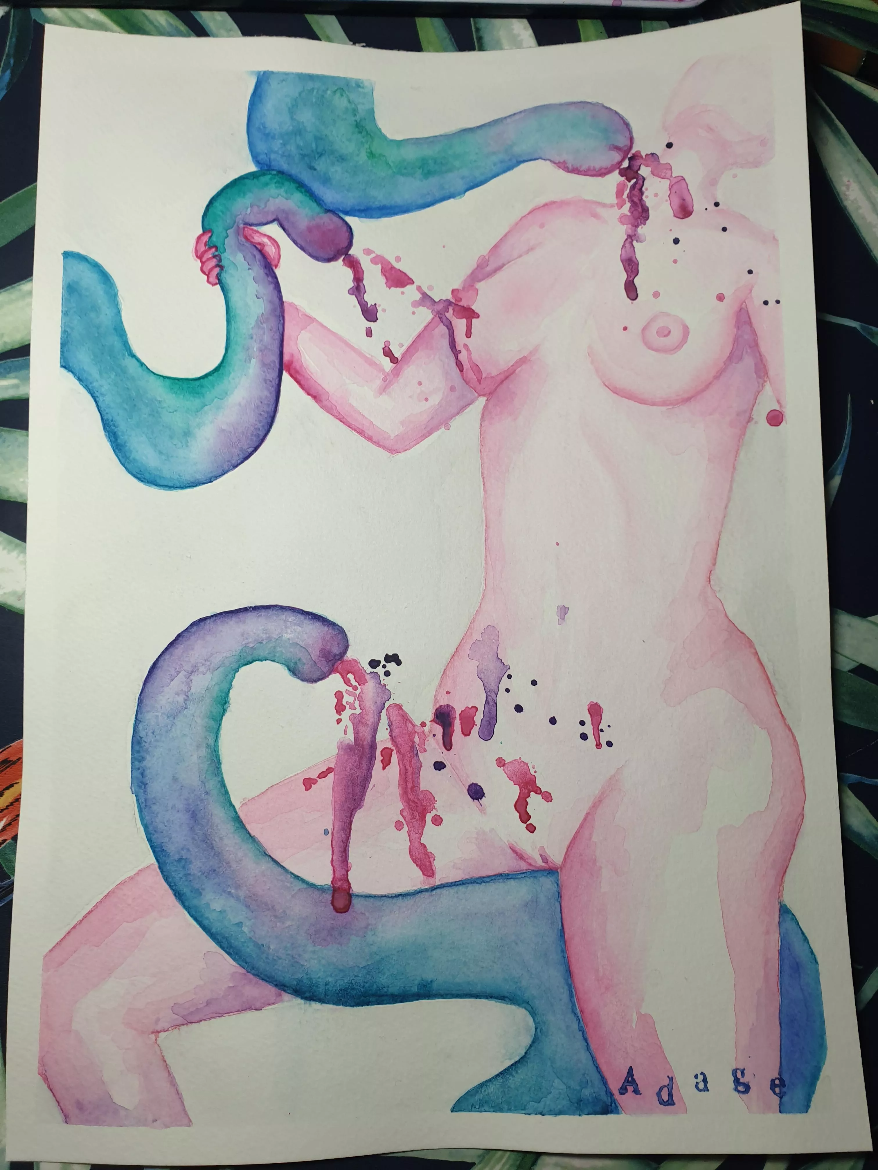 Trying something new (female) posted by Adage_Watercolour