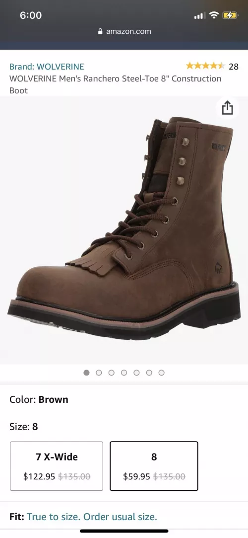 Trying to find these boots or something exactly like them in a size 10/10.5? Wolverine Ranchero Kiltie 8” Soft Toe Lace Up Boots. by joeyfatass805