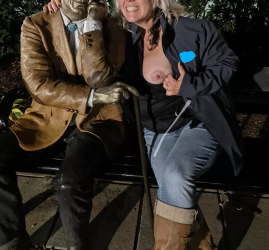Trying to make friends on the park bench by HunterJo1988
