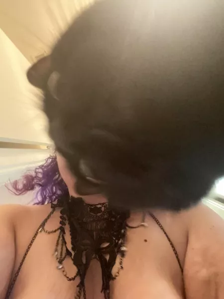 Trying to take a sexy picture when I got interrupted. by willingcutie