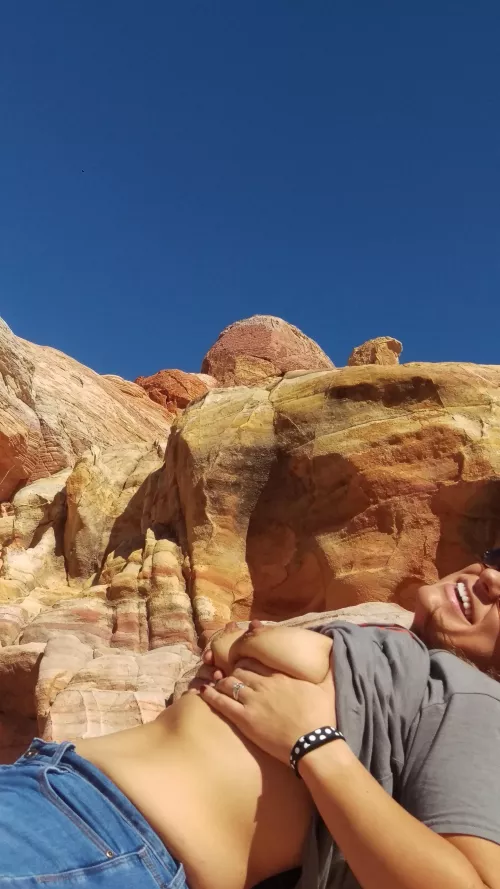 Trying to.push them up in Vegas by NakedWife36