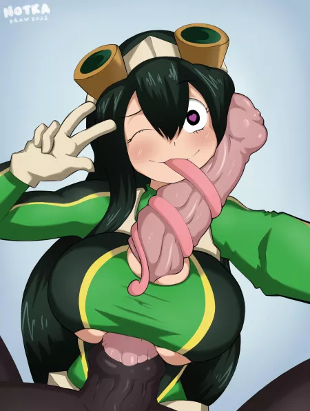 Tsuyu Asui MHA Horsecock paizuri (NotkaDraw) by NotkaDraw