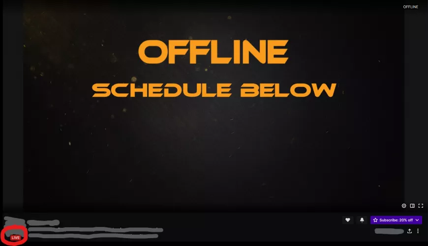 Twitch always shows the streamer's offline page when they are really live. I can also see chat, but not the stream. by Offbeatsofa