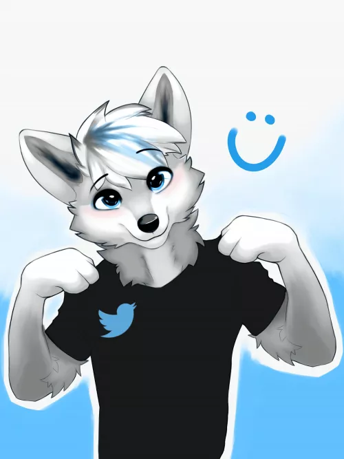 twitter wolf :D (art by me- twitter @X4Ash) by AshX4
