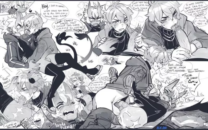 Two boys having fun by Salty-Spitfire