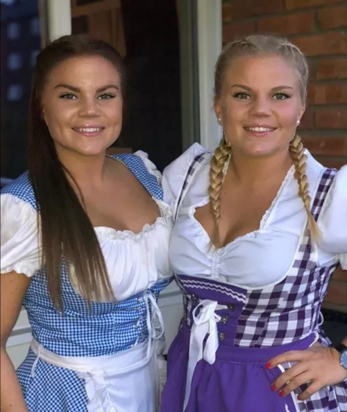 Two cute sisters in dirndl by JuneSissy