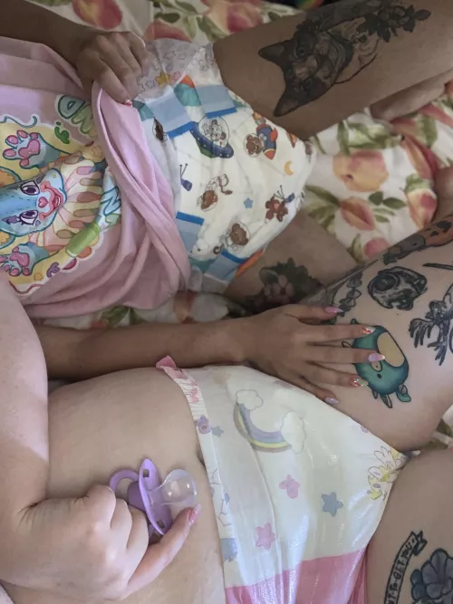 Two little angels all diapered up by peachwitchprivate