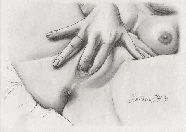 two of my favourite things, drawing and fingering myself by selene-bb