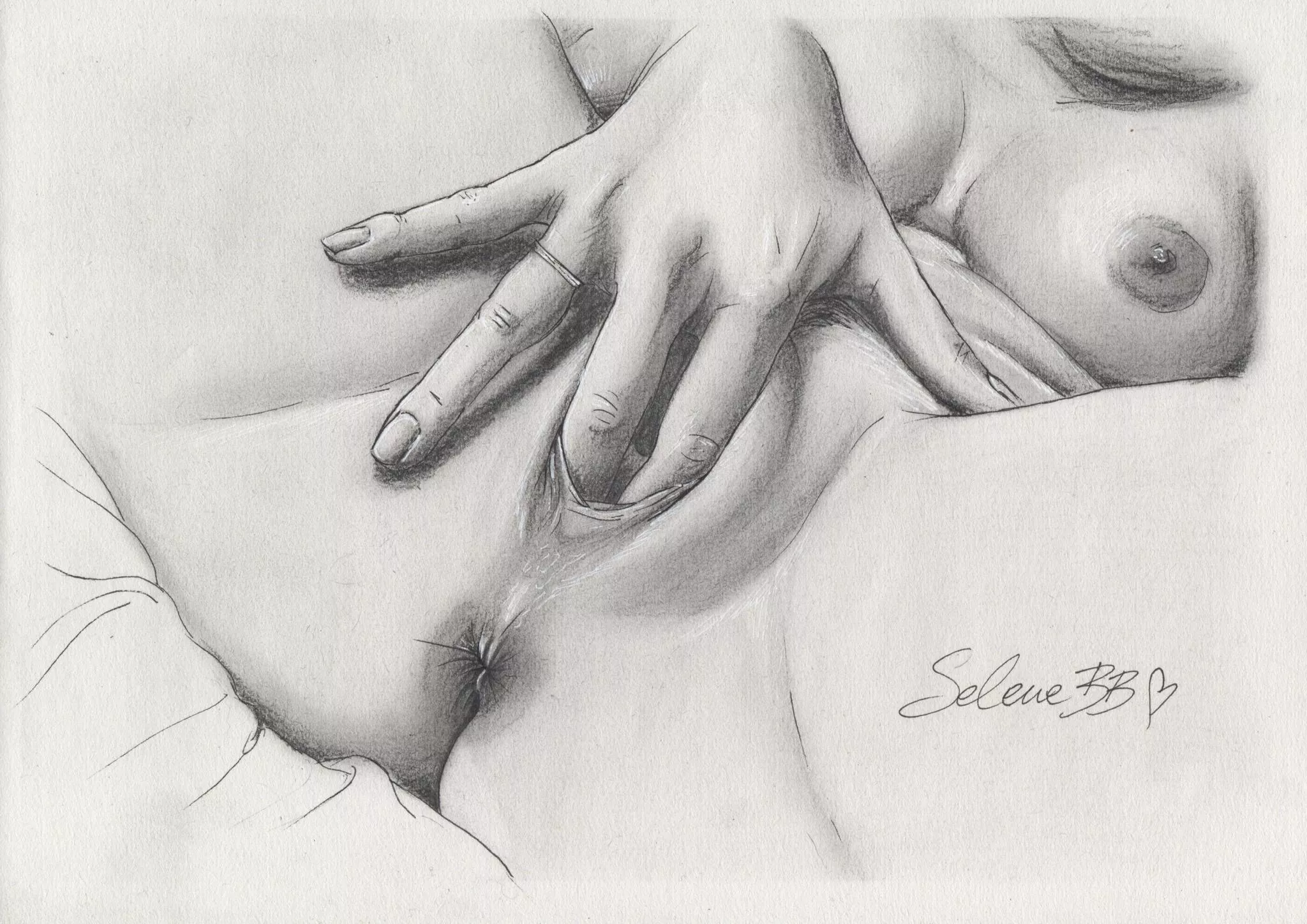 two of my favourite things, drawing and fingering myself posted by selene-bb