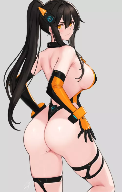 Two Tone Leotard Looking Back (Hayabusa) [Original] by sequence_string