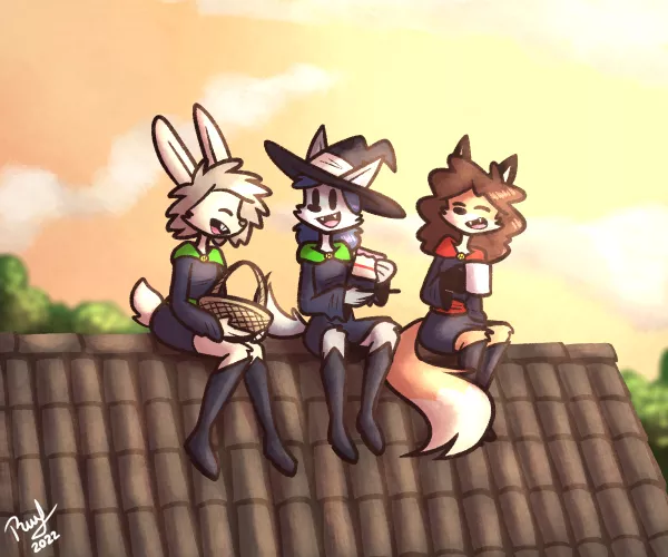 Two witches and one wizard (by me) by RafVicAlv