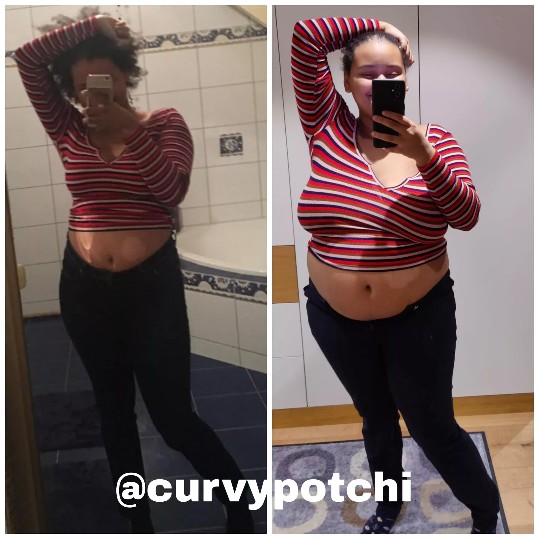 u cant really see it but i couldnt close my pants👀 posted by curvypotchi