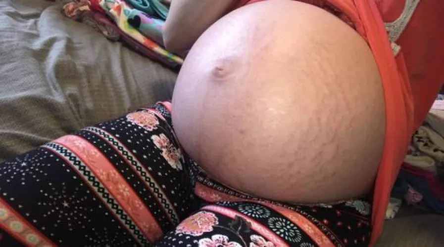 Ugh… mmmm I’m sooo huge now babes. Do you like this big, huge, sexy round belly? 😘🥵🤰🏻 I still want to get way bigger and need more cum! 😍🥵 by Taylor_Cross_