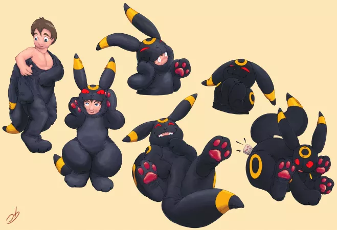 Umbreon suit/plush TF [M Human -> M Umbreon Plushie, Suit, Pokemon] by StormdragonBlue/flotianchroma by notmma