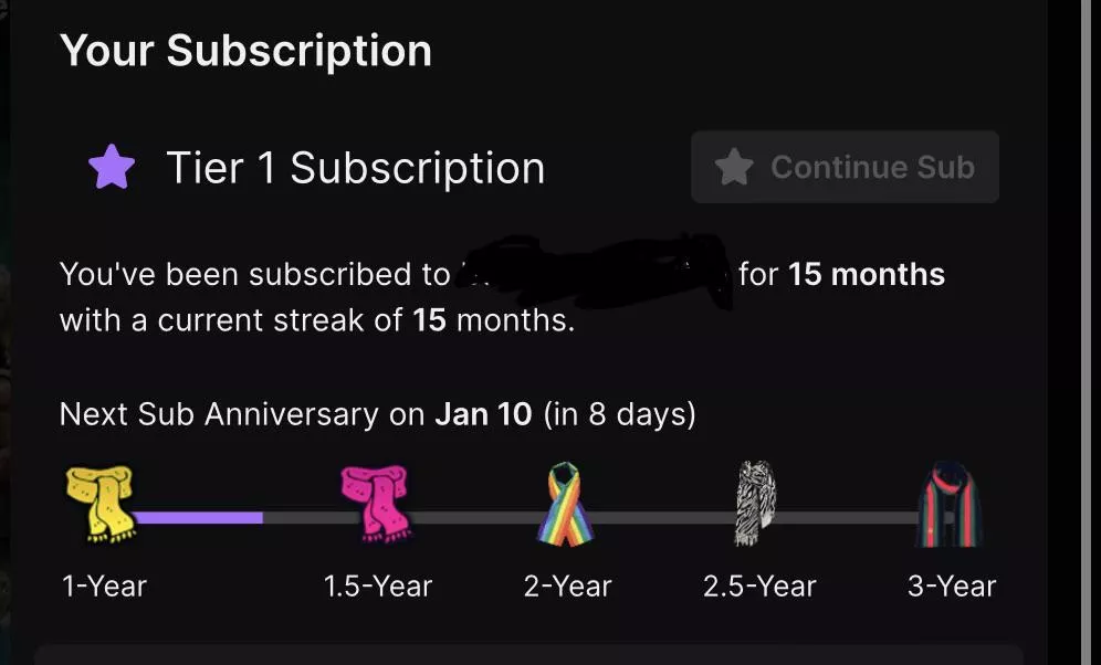 Unable to “Continue Sub” - any help appreciated. Still able to gift a sub, but can’t add on to my subscription. Twitch support is… lacking. Didn’t find anything in search bar. Any ideas? posted by sobtiy