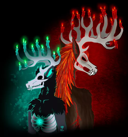 Undeads, Antlers, and Candles (OC) by Void-Lizard