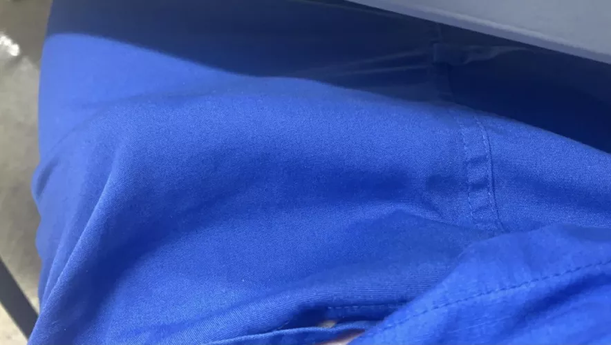 Under the break room table by YourMarineBF