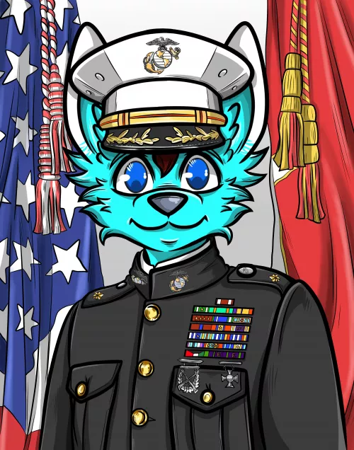 United States Marine Corps Major Wolf! (Art by emanuellobo on Fiverr) by AsenaWolfy