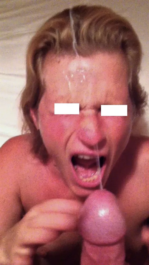 Unloading on Kati's cumslut face by delfiboy