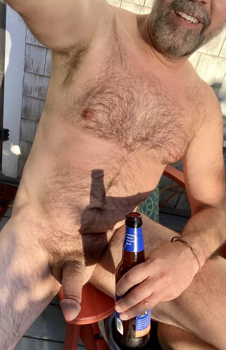 Unsuccessful in getting my handsome neighbor to hang out like this…the beer is good though. by hairy_monkee