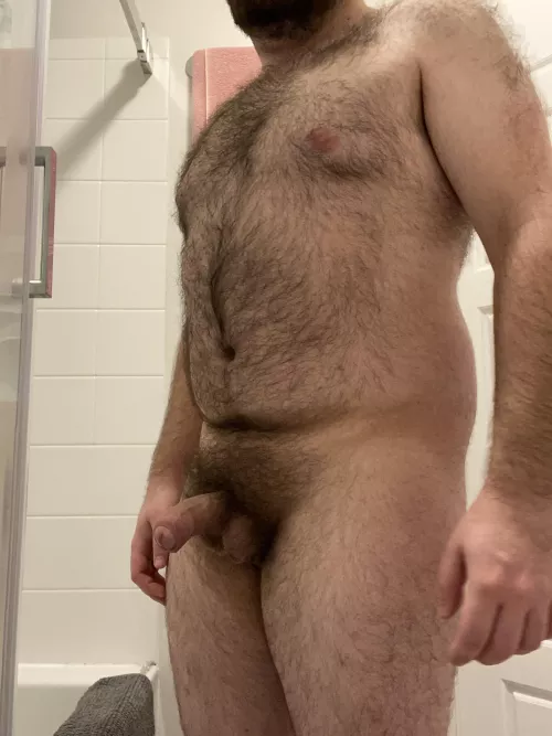 Up for a shower ? You might change my semi-hard 😏😈 hmu by beardnhairy