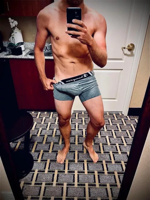 Up late, in a hotel room, hard and wanting to show off…. PMs open btw… by GWinbox77