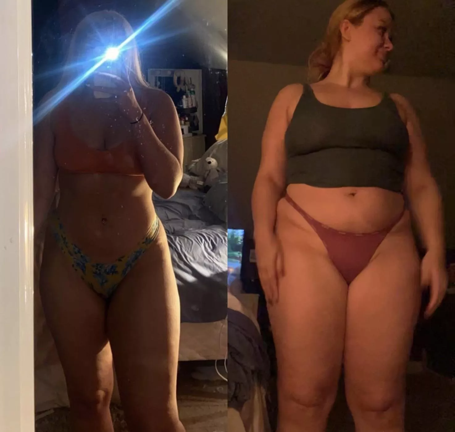 Update on my gf, left is 6 months ago, right is today posted by Thefatrat47