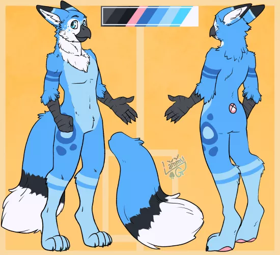 Updated Design of my Bird Fox Guy! (Art by u/LammyG) by NaruyYT