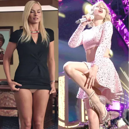 Upskirt Battle: Margot Robbie vs. Taylor Swift by Do_Bap