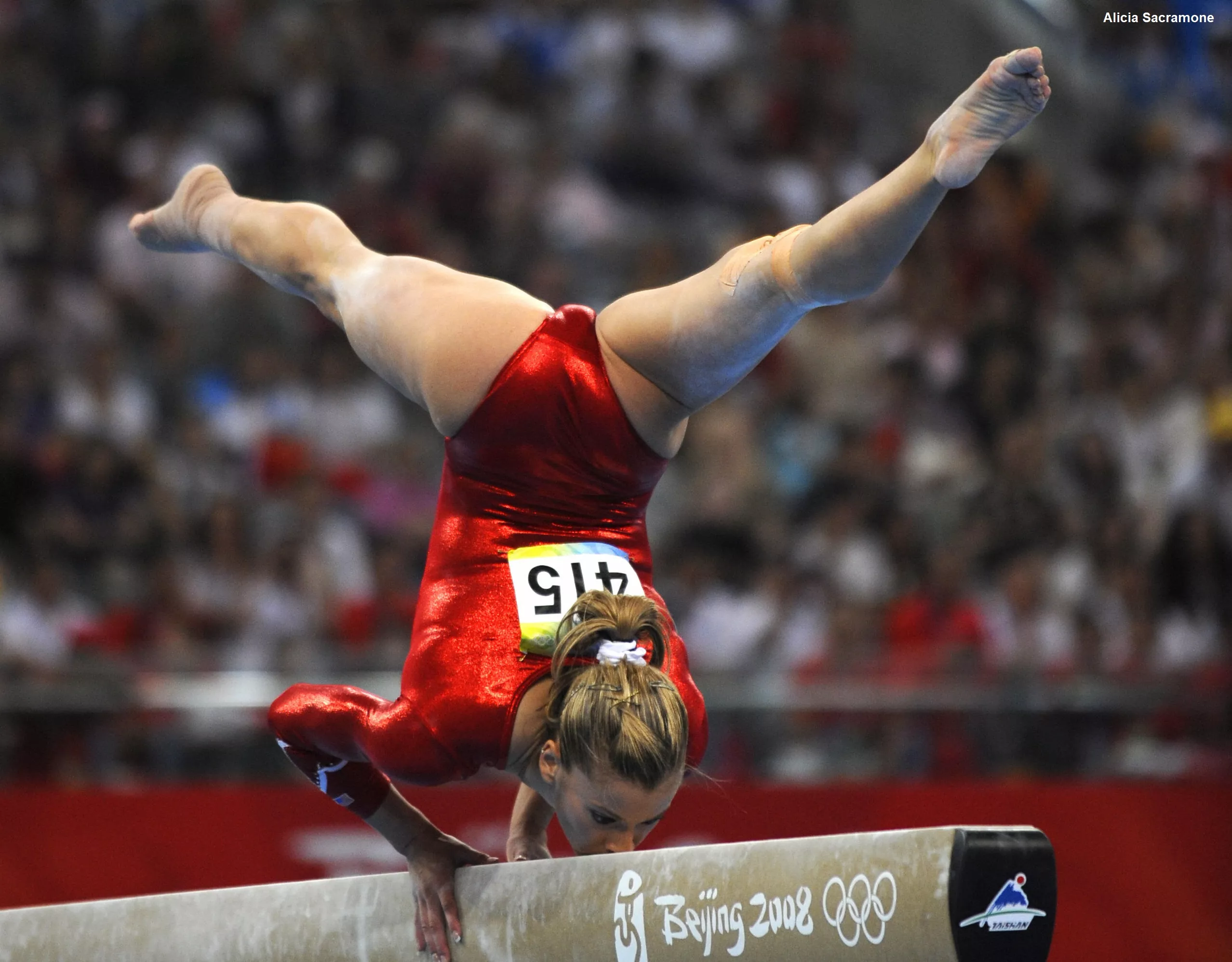 US artistic gymnast Alicia Sacramone on the balance beam posted by star_form_tree