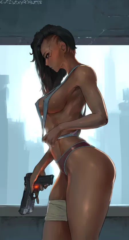 V [Cyberpunk 2077] by Cutesexyrobutts (2018) by prismatika_on_tumblr