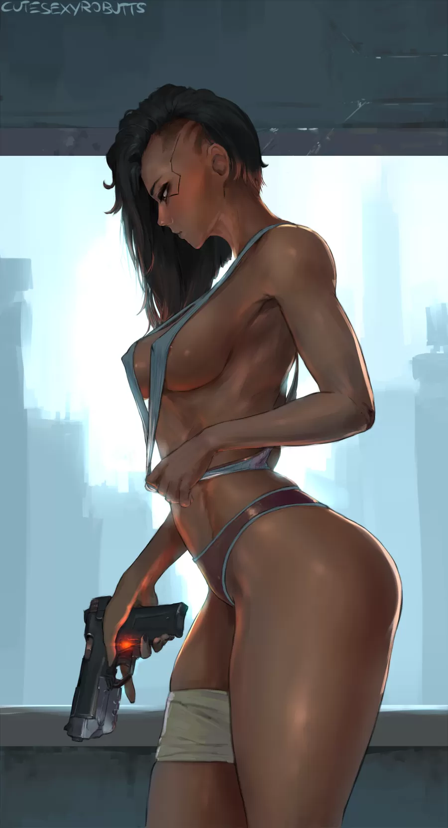 V [Cyberpunk 2077] by Cutesexyrobutts (2018) posted by prismatika_on_tumblr