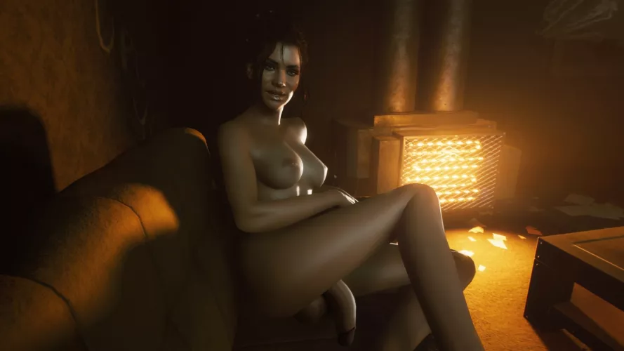 V licks her lips while anticipating the night with Panam. by Rastifan