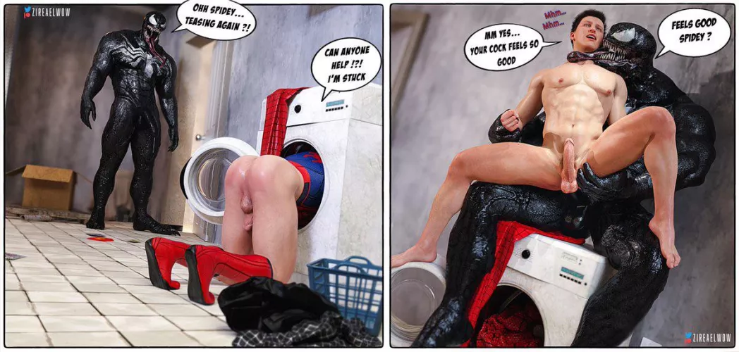 venom x spider-man by LULUPOOPHEAD