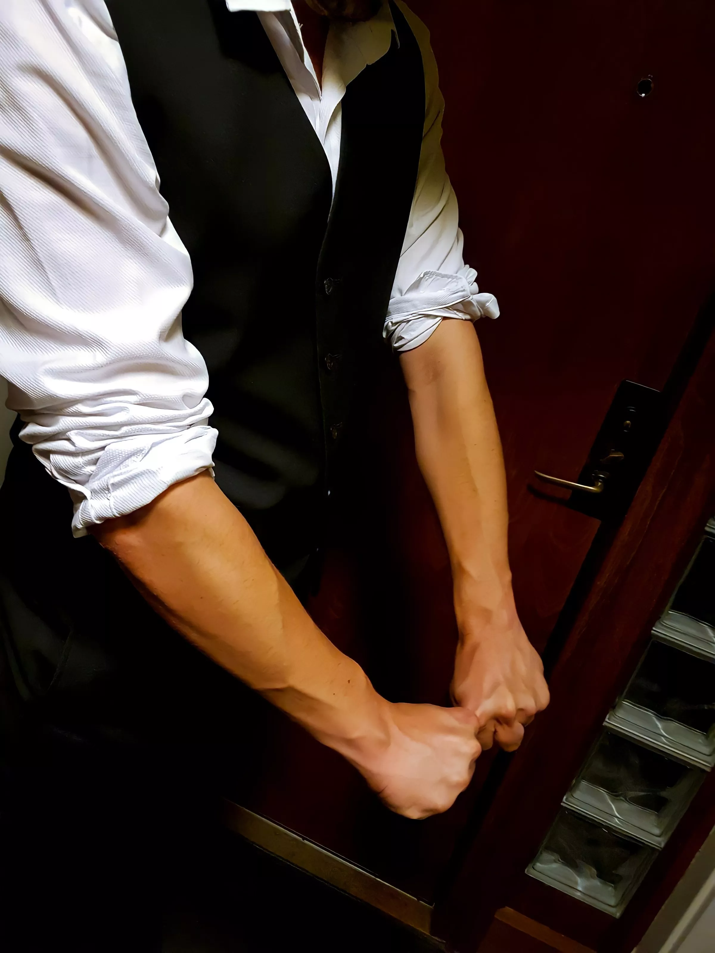 Vest, forearms and knuckles posted by Throwawayismandatory