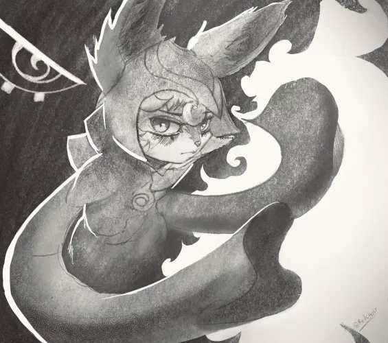 Vex from league, Pencil style- pretty sure shes still a furry, and one of my faves. @redcholy on twitter. by Redcholy