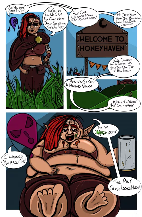 Vi and Vo in Honeyhaven [F Human -> F Halfling WG] by R J Carrel [OC] by rjcarrel