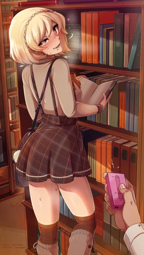 Vibing at the library by FiendishDrAwoo